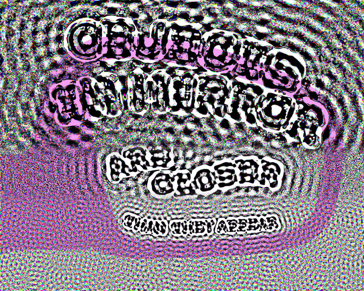 The warning “objects in mirror are closer than they appear” changes as distance and blur shift what becomes legible..